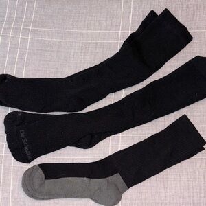 Dr. Scholl's Men's Work Compression Over the Calf & crew Socks 3 Pack black